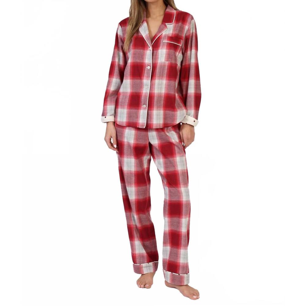 NEW DYLAN plaid pajama set in red